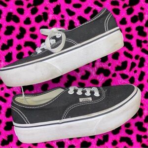 Vans Women's Black and White Platform Sneakers